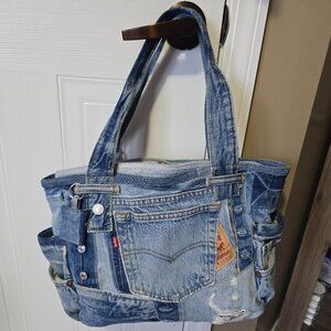 Blue Denim Levi Upcycle Purse Handbag